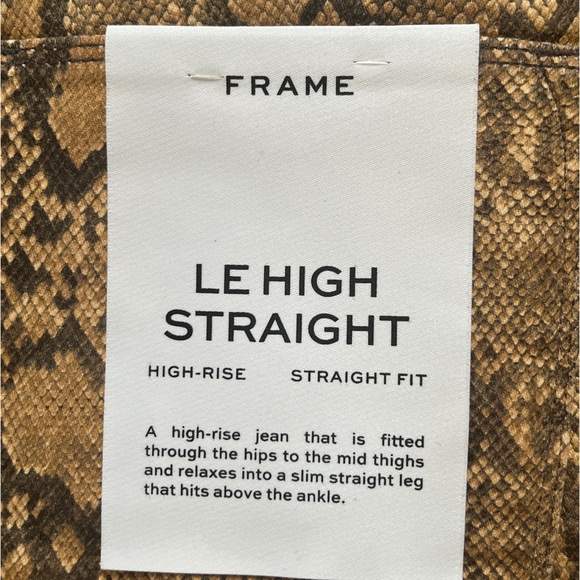 Frame Le High Straight Snakeskin Jeans - Picture 2 of 3